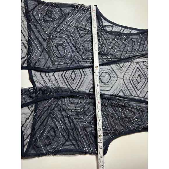 Chicos Sheer Embellished Short Vest - Picture 7 of 8